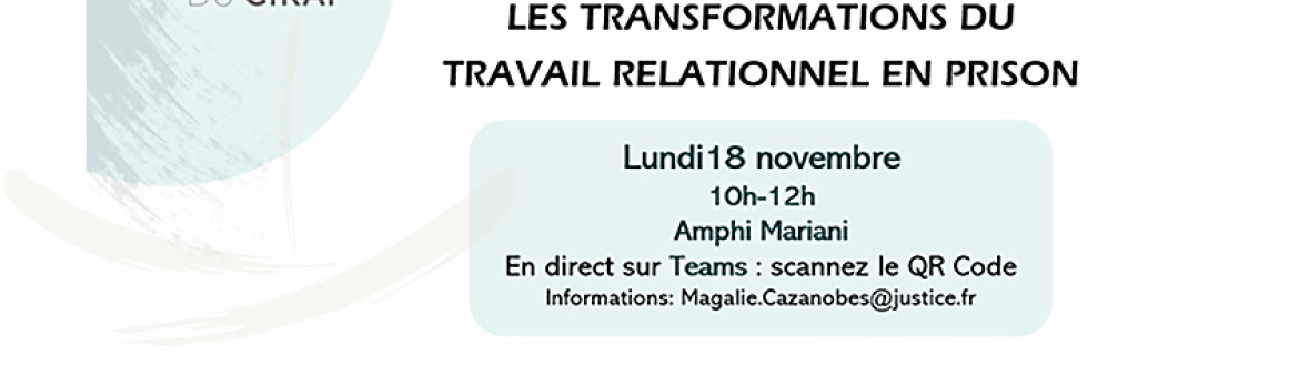 Affiche annonçant l'atelier du CIRAP du 18 novembre 2024