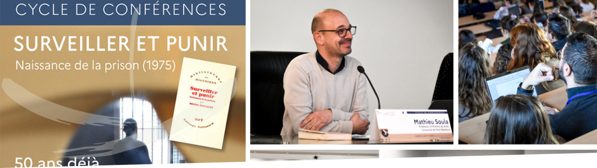 Affiche du cycle de conférence, et photos de la conférence inaugurale