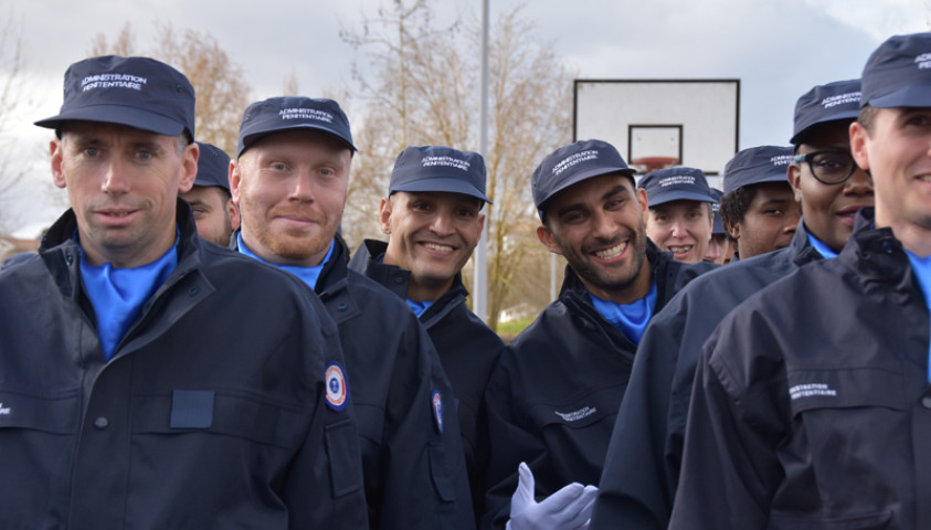 Cérémonie de fin de formation de la 194ème promotion de surveillants, Promotion Clarissa Jean-Philippe. Mise en place des élèves.