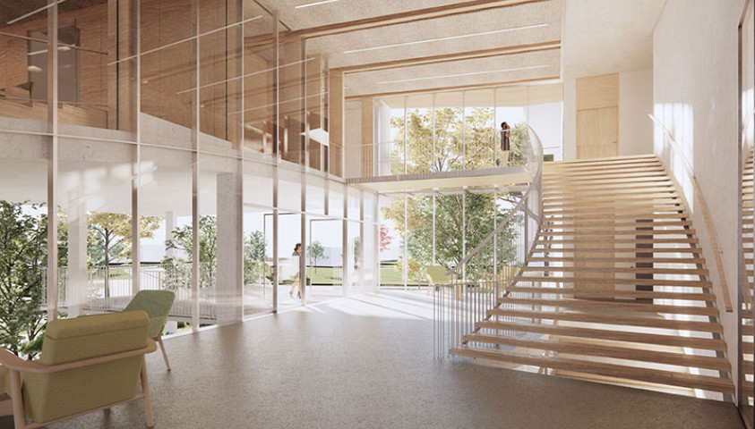 Enap - Phase 3 du chantier d'extension de l'Enap. Crédit photo : cabinet Patrick AROTCHAREN S.E.L.A.R.L. (Bayonne)