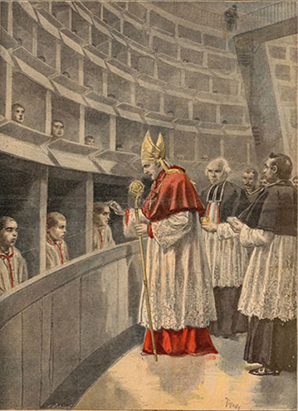 La Confirmation à La Petite Roquette, extrait du Supplément illustré du Petit Journal, n°311, 1er novembre 1896 (Gallica)